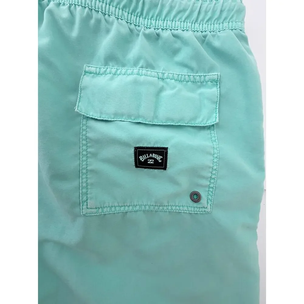 Billabong Mens Medium Mint Green All Day Layback Swim Trunks Board Shorts